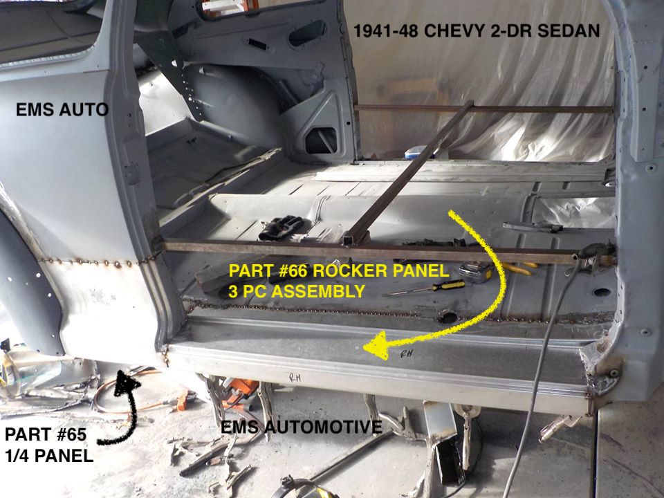 1941-48 Chevy 2 Door Sedan, Coupe, and Aeroback Rocker Panel