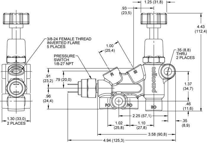 Wilwood Combination Adjustable Proportioning Valve