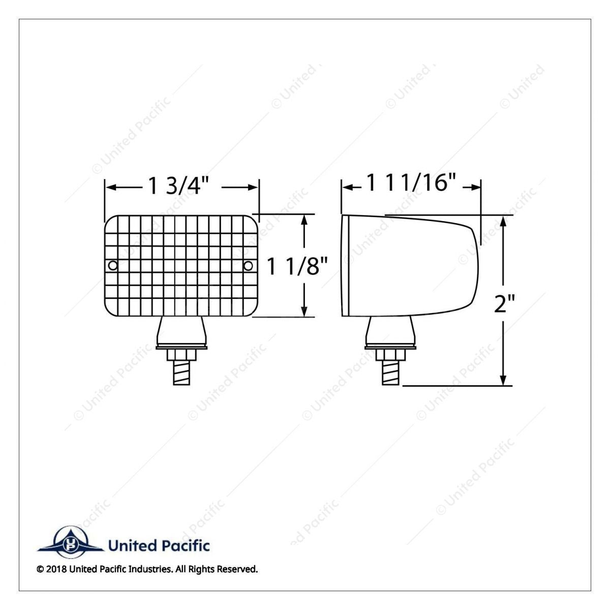 Small Rectangular Marker / Turn Signal Amber Light