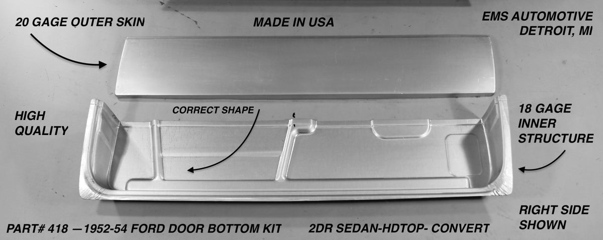 1952-54 Ford and Mercury 2 Door Sedan Door Bottom Repair Kit - EMS