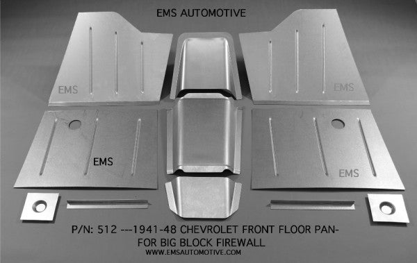 1941-48 Chevy Car Front Floor Pan Kit for Big Block Setback Firewall