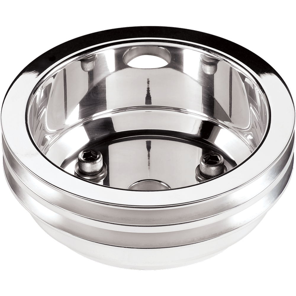 Billet Specialties Polished Aluminum Crankshaft Pulley for Small Block Chevy