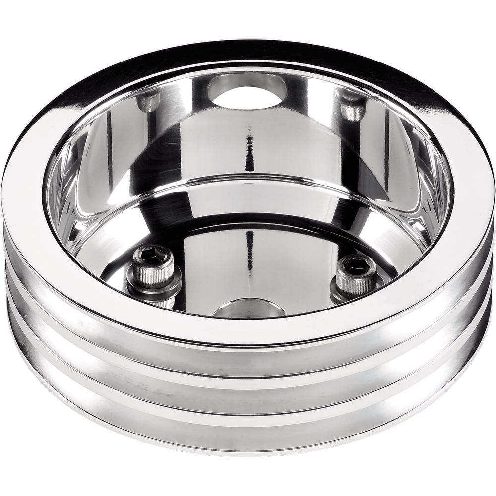 Billet Specialties Polished Aluminum Crankshaft Pulley for Small Block Chevy