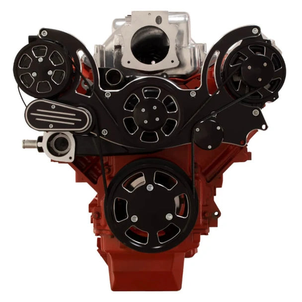 Chevy LS Engine Mid Mount Wraptor Complete Serpentine System - CVF Racing