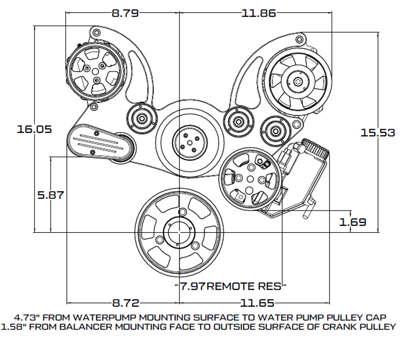 1962-88 Chevy Inline 6 - 194, 230, and 250 Wraptor Serpentine Drive System
