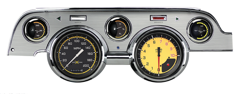 1967-68 Ford Mustang Classic Instruments Autocross Yellow Gauge Set