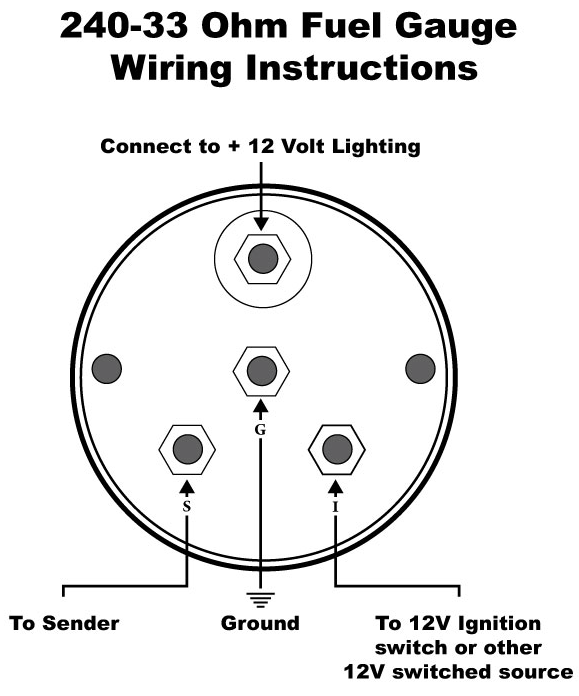 Universal Fuel Level Gauge 2-1/16"