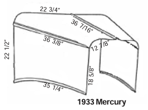 Rootlieb 1933 Chevrolet Mercury 3 Row Sides Only for 3 Piece Hood