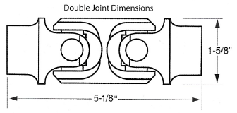 Double U-Joint 1"DD X 3/4 Smooth Bore - Select Finish