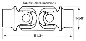 Double U-Joint 1" 48 Spline X 3/4 Smooth Bore - Select Finish