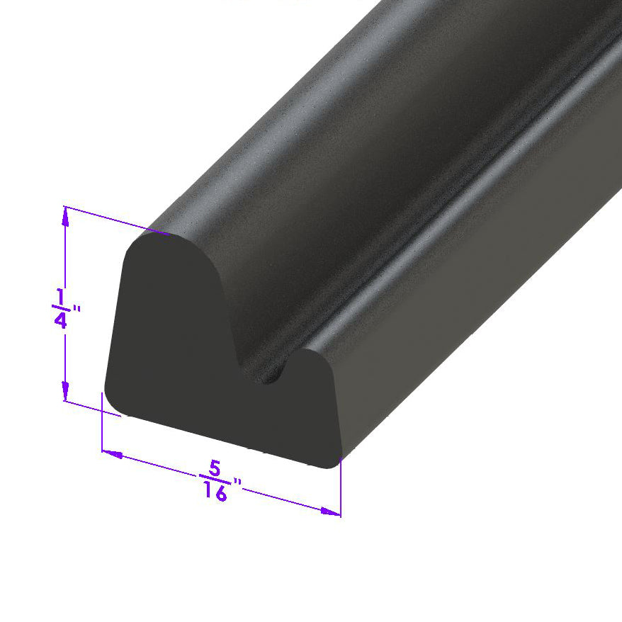 3/16" Bumper Guard to Body Seal Dark gray rubber; LP 109-O