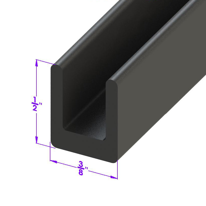 Glass Setting \U\" Channel 3/8\" wide X 3/8\" deep; LP 10