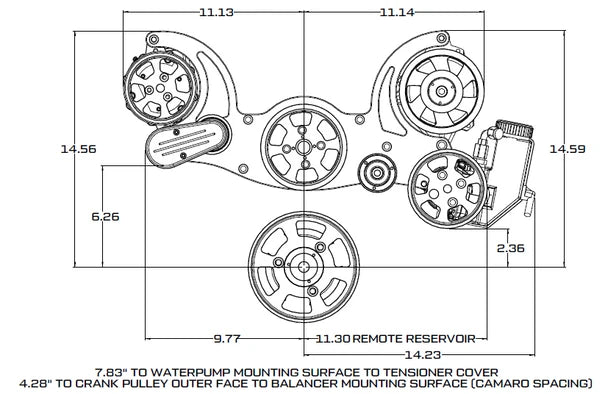 Chevy LS Engine Mid Mount Wraptor Complete Serpentine System - CVF Racing
