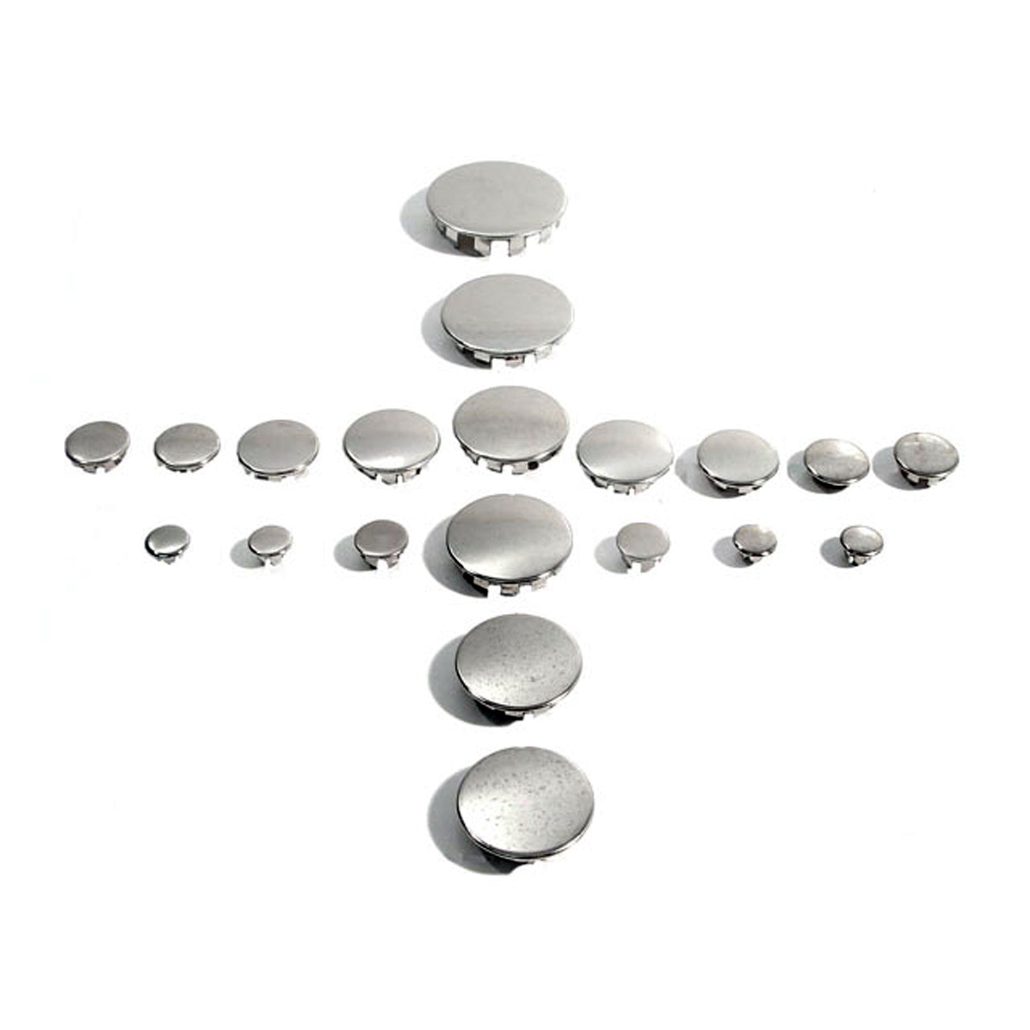 Chrome Flush Mount Hole Plugs 1/4" Hole Size (Metro p/n WF 1000-A); PK 610