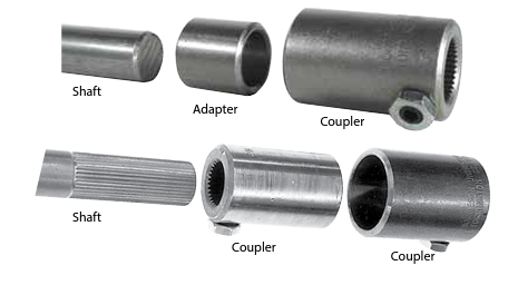 3/4-36 Spline by 3/4 Smooth Steel Steering Shaft Coupler