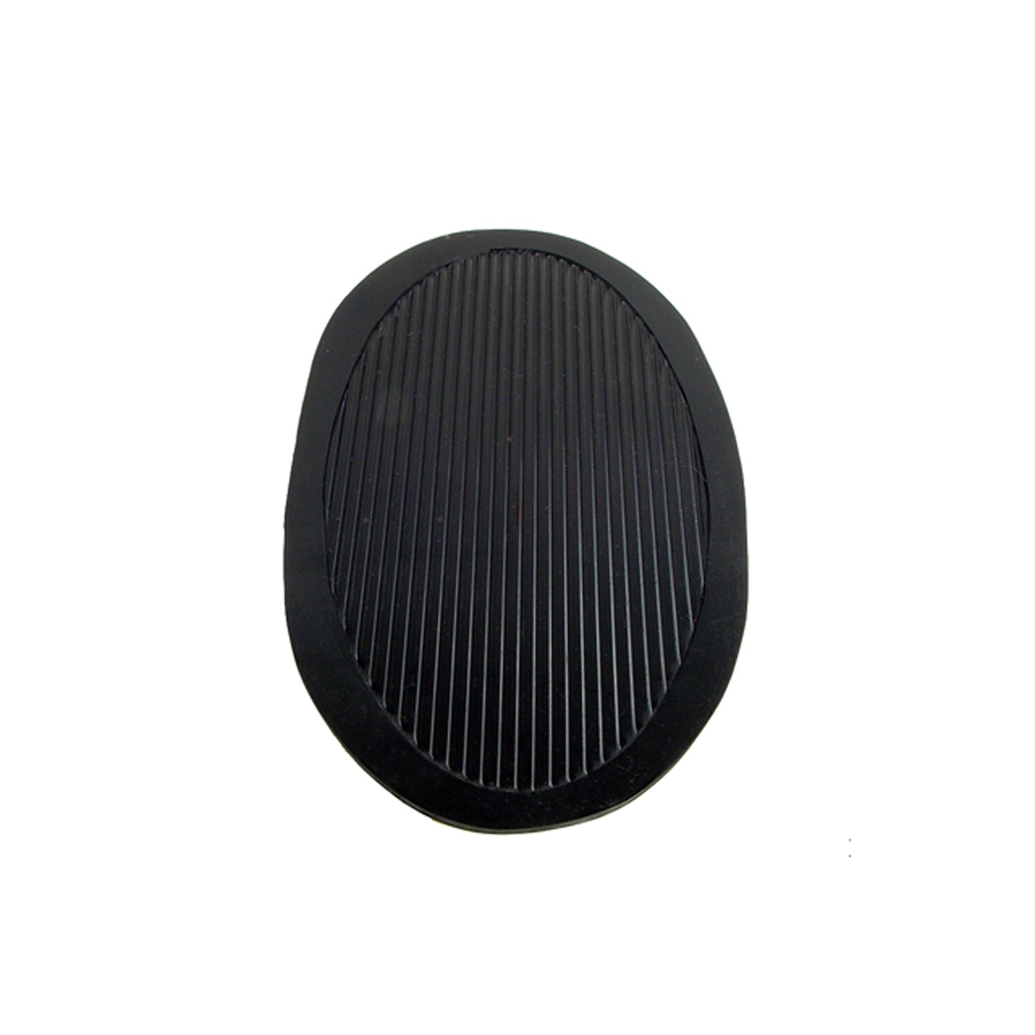 Small Mat 3-3/4" wide X 6-1/2" long, Oval, 1/8" Thickness, Black Rubber; RM 8