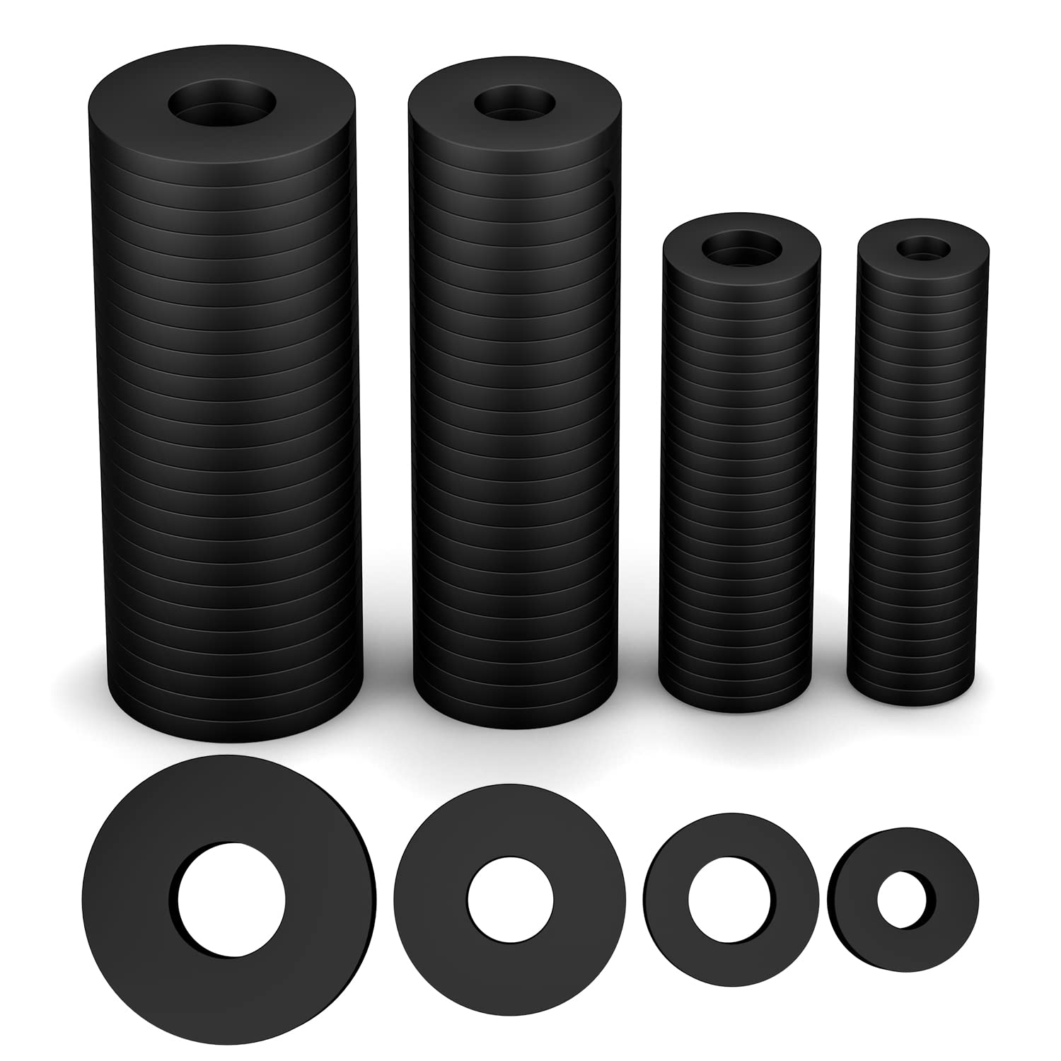 Nut and Bolt Rubber Insulator Washers 200 PCS 10/12/16/20MM 50 Each; RP 80-E