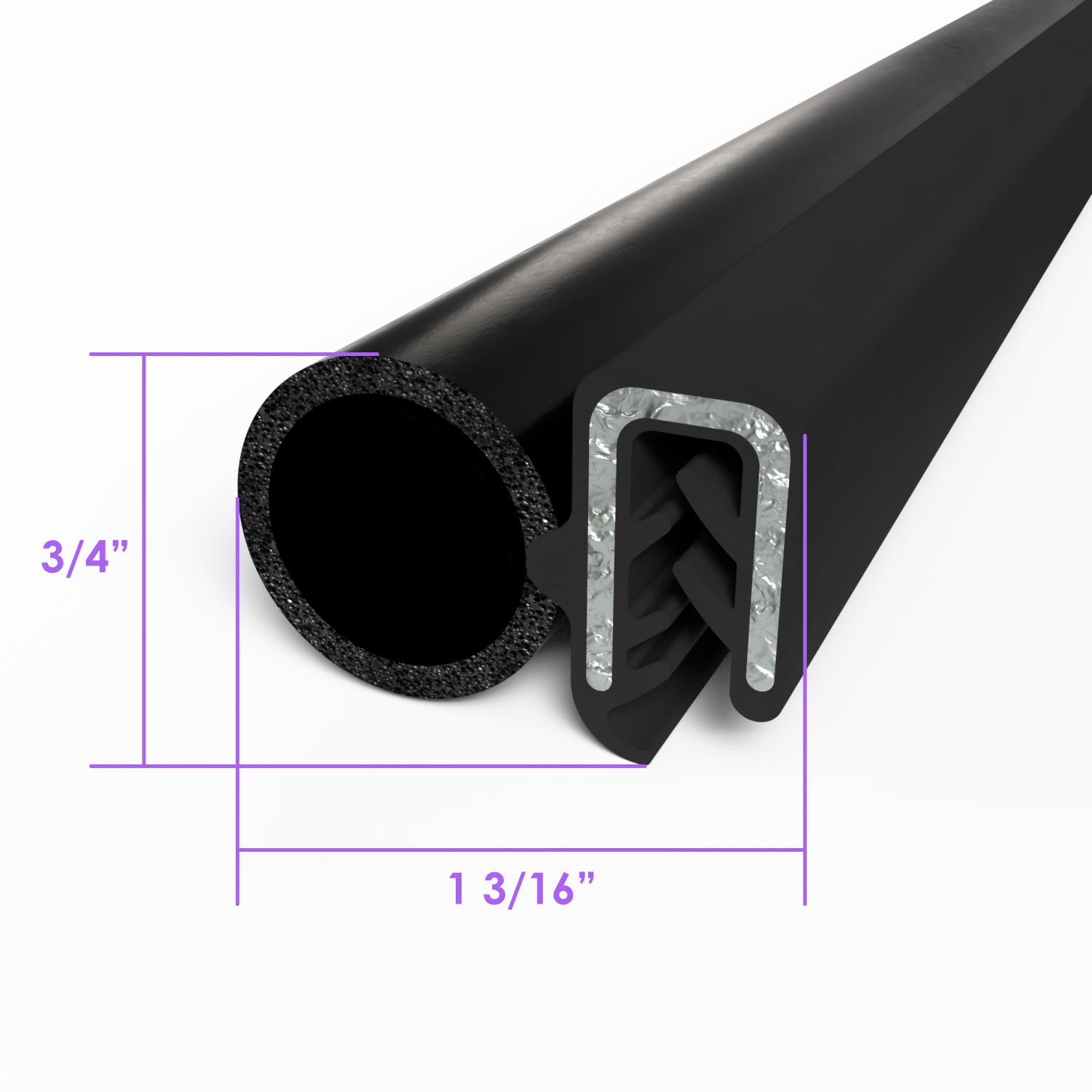 Press-on trim seal Per foot; TS 2-C