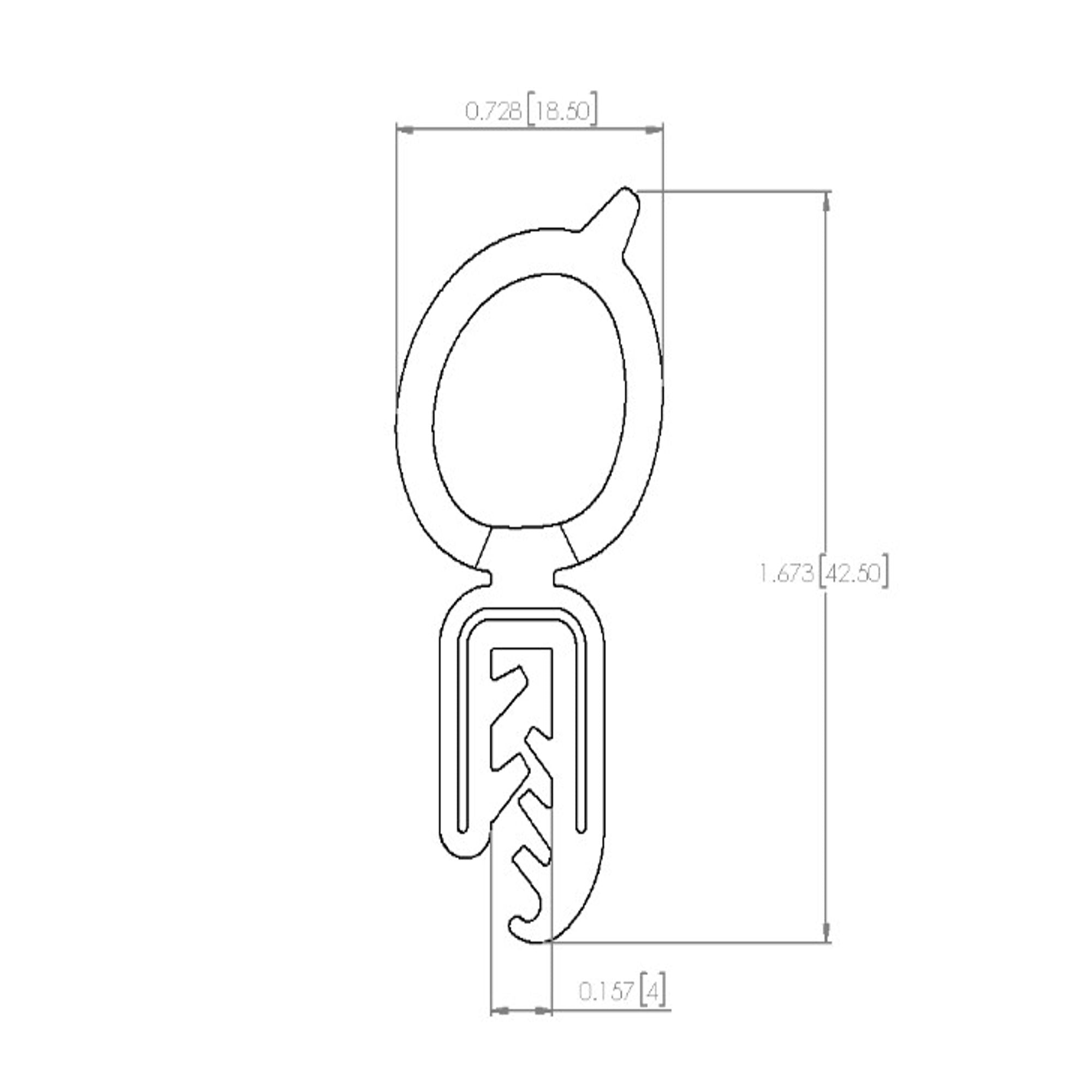 Pinchweld Trim Seal. Made of all rubber, with a steel core ; TS 3-E