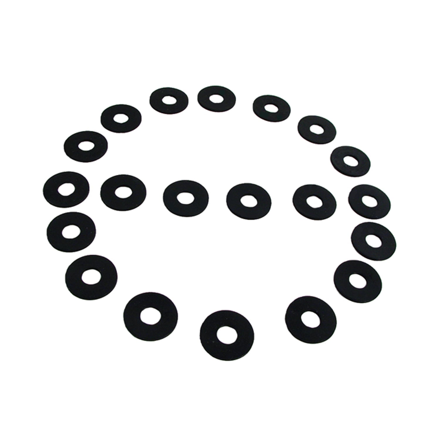 Flat Rubber Washers 3/8" I.D, 1" O.D, 1/16" thick, 20-Piece; UW 20