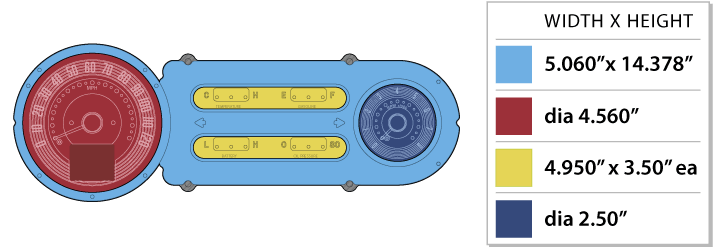 1953-54 Chevy Car Dakota Digital RTX Gauges