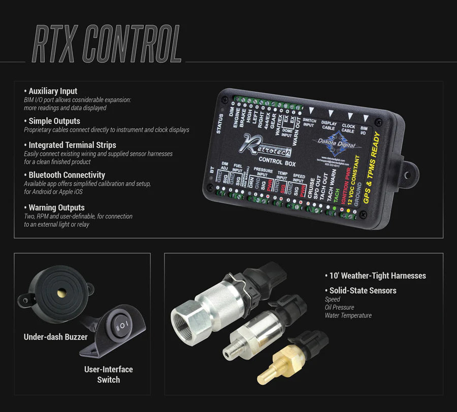 1969-70 Chevy Impala and Caprice Dakota Digital RTX Gauges
