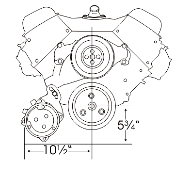 Alan Grove Components Big Block Chevy Air Conditioning Compressor Bracket, Short Water Pump, Low Mount, Passenger Side 108R