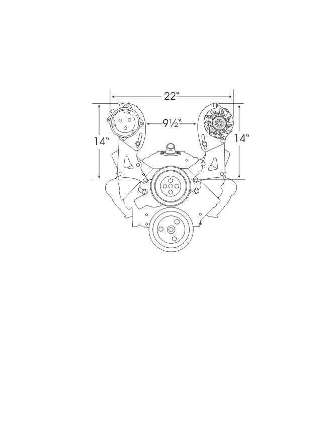 Alan Grove Components Small Block Chevy Alternator Bracket, Long Water Pump, Driver Side 220L