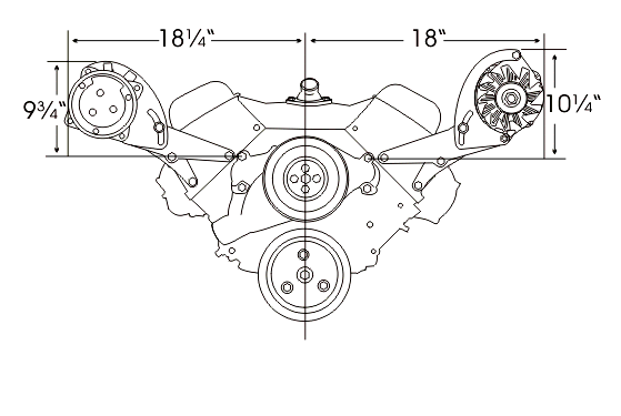 Alan Grove Components 348 - 409 Chevy Air Conditioning Compressor Bracket, Short Water Pump, Low Profile, Passenger Side 126R