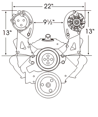 Alan Grove Components Small Block Chevy Alternator Bracket, Short Water Pump, Driver Side 228L