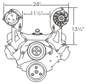 Alan Grove Components 348 - 409 Chevy Air Conditioning Compressor Bracket, Short Water Pump, Street Rod, Passenger Side 138R