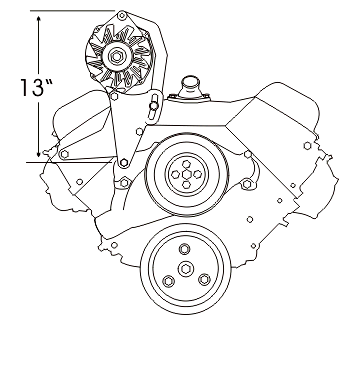 Alan Grove Components Big Block Chevy Alternator Bracket, Short Water Pump, Passenger Side 204R