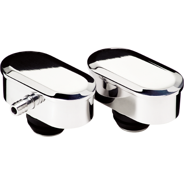 Billet Specialties Oval Breathers with and without PCV Valve