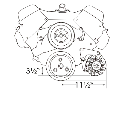 Alan Grove Components Big Block Chevy Alternator Bracket, Short Water Pump, Low Mount, Driver Side 210L