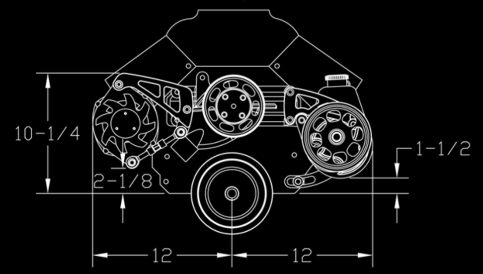 Billet Specialties Big Block Chevy Mid Mount - Alternator Kit Only, Polished or Black