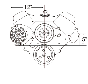 Alan Grove Components Big Block Chevy Alternator Bracket, Long Water Pump, Mid Mount, Passenger Side 225R