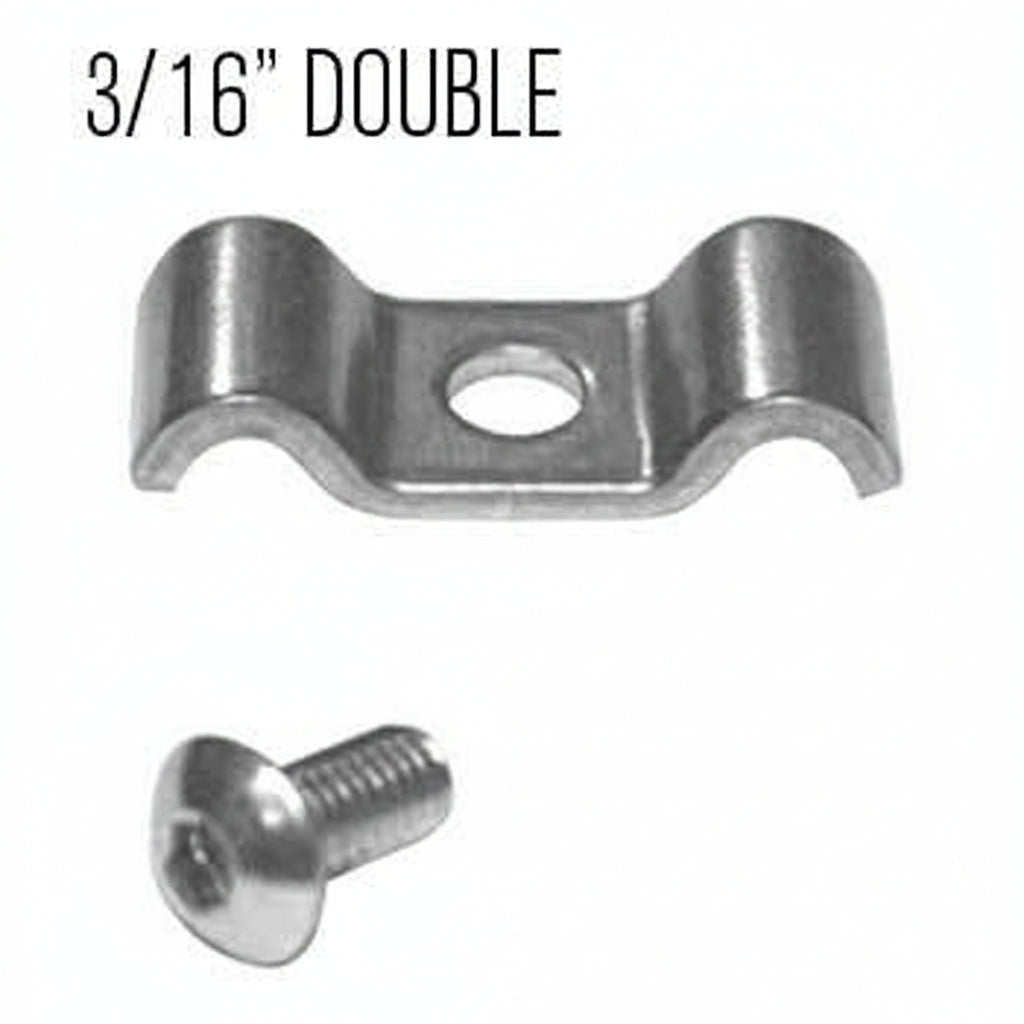 Kugel Komponents Double Clamp for 3/16 Inch Line - 6 Pack
