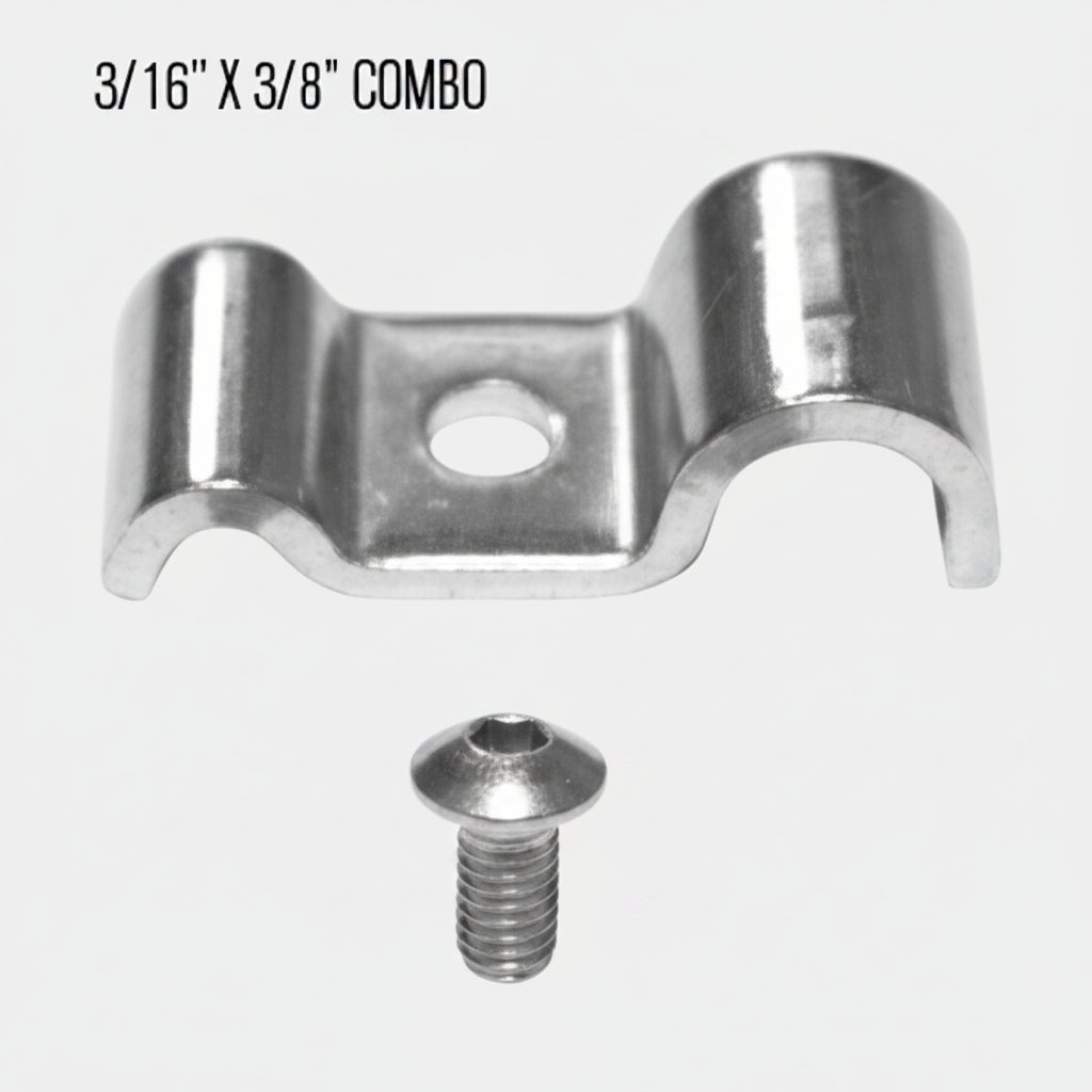 Kugel Komponents Double Line Clamp for 3/16 Inch x 3/8 Inch Line Combo - 6 Pack