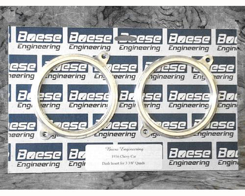 Boese Engineering 1936 Chevy Car Billet Aluminum Dash Insert Gauge Panel for 3 3/8" Quads