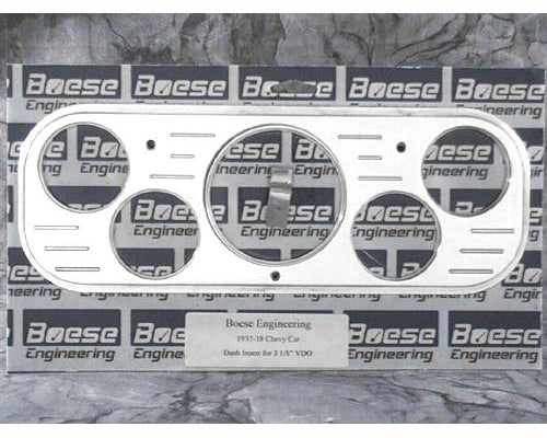 Boese Engineering 1937 - 1938 Chevy Car Billet Aluminum Dash Insert for VDO Gauges (3 1/8" & 2 1/16")