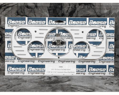 Boese Engineering 1937 -1938 Chevy Car Billet Aluminum 5 Guage Dash Insert for  3 3/8" and 2 1/16" Auto Meter Gauges