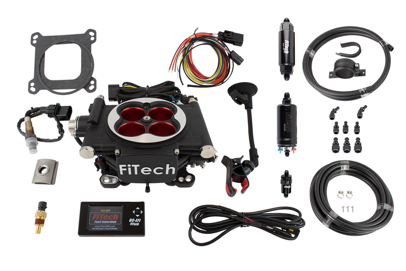 FiTech Go EFI 4 600 HP Power Adder System Master Kit w/ Inline Fuel Pump- Black