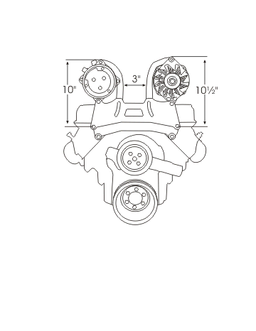 Alan Grove Components 401 - 425 Buick Air Conditioning Compressor and Alternator Bracket, 2 Groove Water Pump, High Mount 311