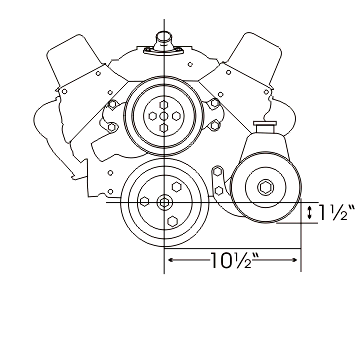 Alan Grove Components Small Block Chevy Power Steering Pump Bracket, Short Water Pump, Driver Side 400L