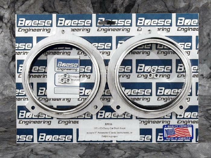 Boese Engineering 1951-1952 Chevy Car Billet Aluminum Dash Insert for 5" Quads (Auto Meter, Classic Instruments, or Dolphin)
