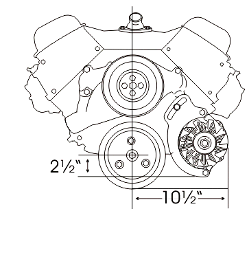 Alan Grove Components Big Block Chevy Alternator Bracket, Long Water Pump, Low Mount, Driver Side 217L