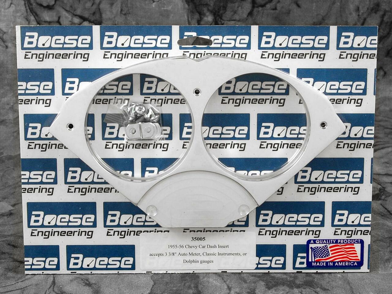 Boese Engineering 1955-1956 Chevy Car Billet Aluminum Dash Insert for 3 3/8" quads