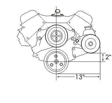 Alan Grove Components Big Block Chevy Power Steering Bracket, Long Water Pump, Early Saginaw, Driver Side 407L