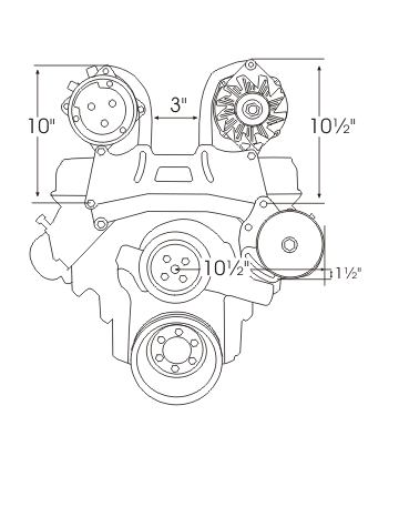 Alan Grove Components 401 - 425 Buick Power Steering Bracket, Type 2 Remote Pump, Driver Side 420L