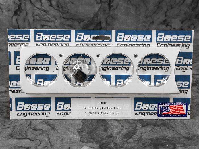 Boese Engineering 1941-1948 Chevy Car Billet Aluminum 4 Gauge Insert